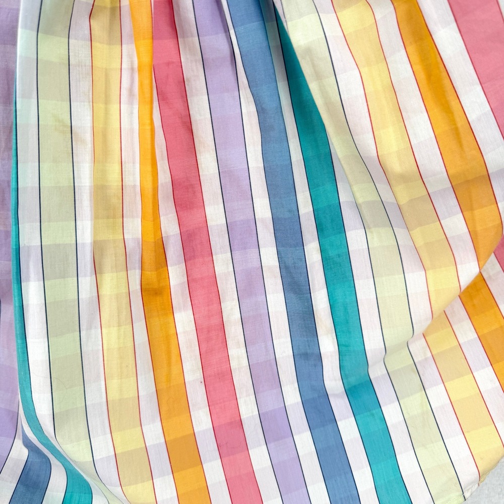 J CREW Smocked Midi Skirt Rainbow Stripe Womens White Pink Cotton Resort NEW - Picture 13 of 16